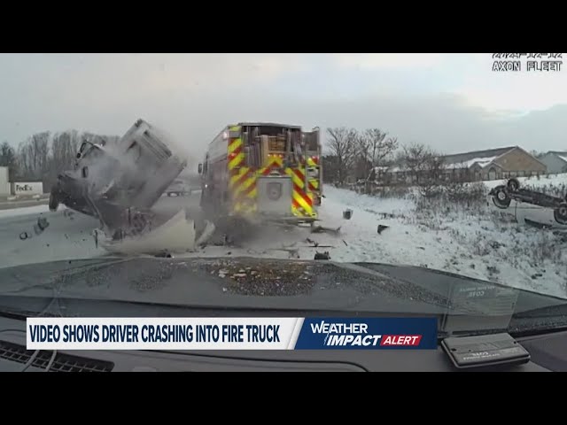 Watch: Video Catches Mi Firefighters Jumping To Safety As Truck Slams 